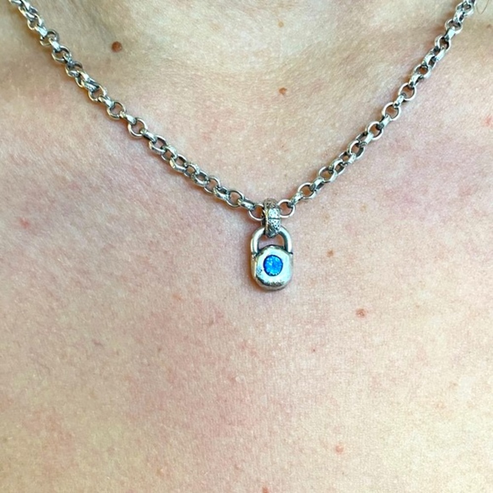 Sterling Silver & Blue Topaz Artisan Necklace 💎